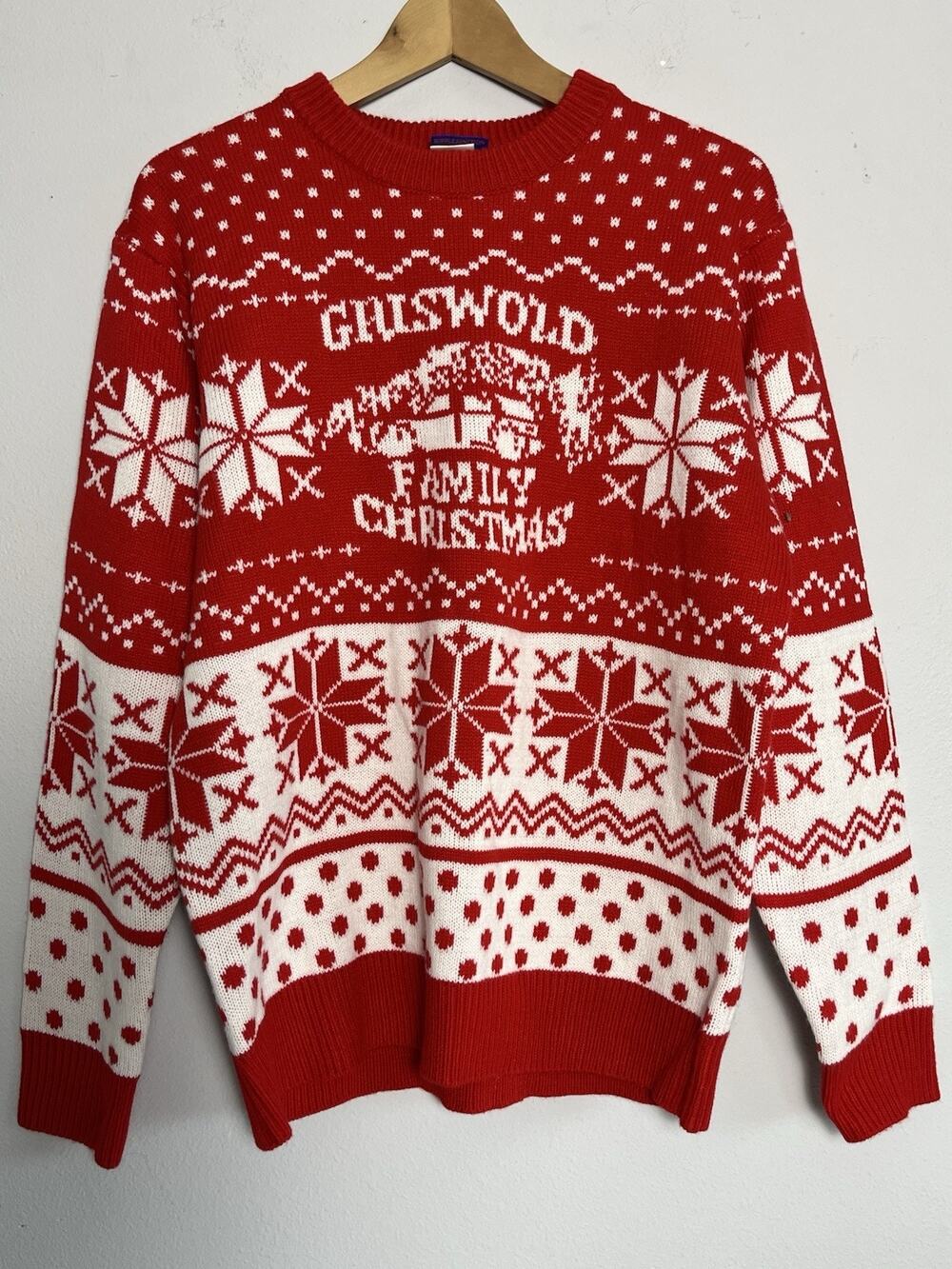 National Lampoon Griswold Family Christmas Sweater L Red White Fair Isle Party